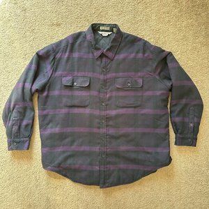 Westchester Shirt Mens 2XL Fleece Lined Point Collar Acrylic Checkered Vtg